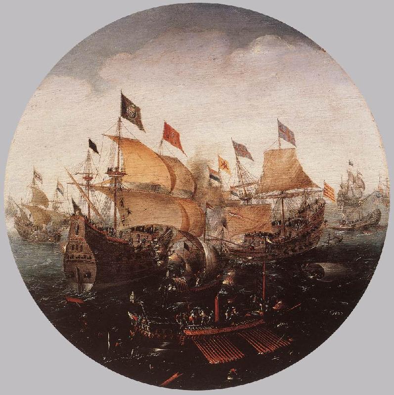 ANTHONISZ, Aert Sea Battle between Dutch and Spanish Boats Germany oil painting art